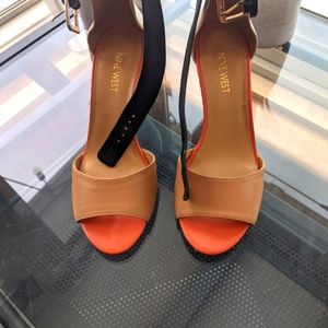 NWOT Nine West Leather wedge Sandals